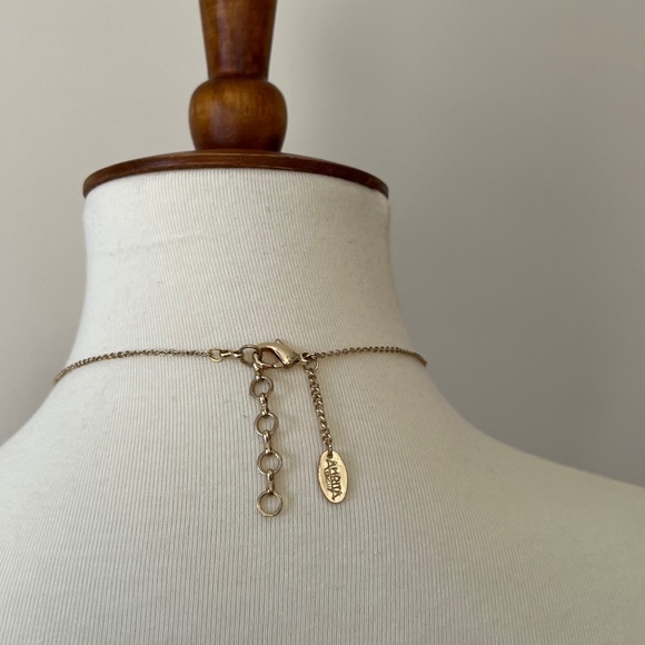 Amrita Singh Gold Necklace 16" w/ 2" Extender Crystal Sparkle Disc/Pendant - Picture 5 of 8